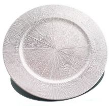 Weinachtsdeko Teller Rosa mit Strukturoberfläche ø 33 cm - Kunststoff