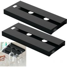 Weingläserhalter aus Kunststoff - Weingläser, 2er-Set Küchenbügel, schwarz