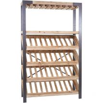 Mendler - Weinregal HHG-804, Flaschenregal Flaschenhalter Barschrank Weinständer für 40 Flaschen, Massivholz fsc 189x114x39cm