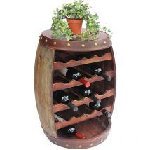 Dandibo - Weinregal Holz mit Ablage Weinfass 1546 Fass 70 cm Flaschenregal Flaschenständer Weinständer Bar