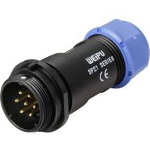 Connecteur De Câble Mâle, Droit In Line 7 Pôles 15 A 500 V/ac Ip68 Weipu Sp2111 P 7 Ii