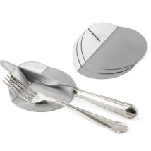 Weis Portaposate Set 4, Acciaio Inossidabile, Argento, 9x9x1,8 Cm