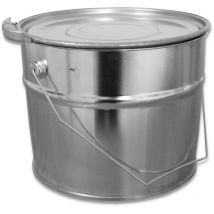 Plasteo - 6 Liter Weißblecheimer Hobbock inkl. Deckel mit Spannring Stabiler Metalltragegriff Luft und Flüssigkeitsdicht Robust und Stapelbar