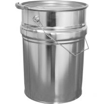 Plasteo - 12 Liter Weißblecheimer Hobbock inkl. Deckel mit Spannring Stabiler Metallgriff Luft und Flüssigkeitsdicht Robust und Stapelbar Gefahrgut