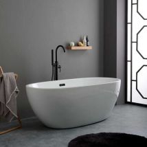 Kiamami Valentina - Weisse Acryl-Badewanne Raummitte Cassiopea