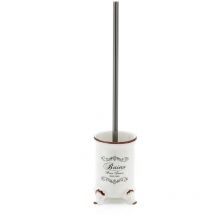 Kiamami Valentina - Toilettenbürstenhalter In Shabby Chic Design – Weisse Keramik Amelia