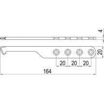 Imh ABS Mitnehmerhaken sf, 164 x 20 x 4 mm, universal, din, schwarz verzinkt