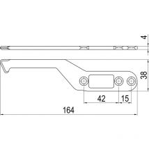 Imh ABS Mitnehmerhaken sf, 164 x 38 x 4 mm, universal, din, schwarz verzinkt