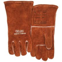 Weldas - Gant de soudeur taille l (9) marron Croûte de cuir en 388, en 12477 catégorie epi ii