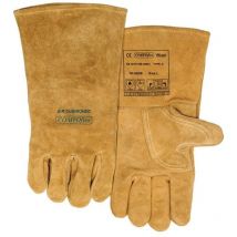 Weldas - Gant de soudeur Bucktan taille l (9) jaune croûte de cuir en 388, en 12477, en 1149-2