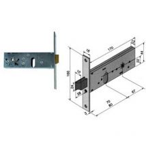 Serratura da infilare per fasce catenaccio e scrocco mm.44 h 130 - mm.80 (13080010)