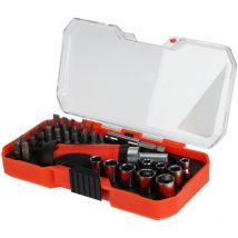 Well Home Juego de 25Pcs destornilladores de carraca tpr naranja y nego