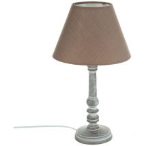 Wellhome - well home - Lampe de table en bois taupe Ø20x36