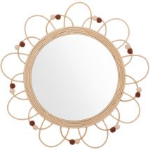WELL HOME - Miroir en rotin "Campagne" D.38
