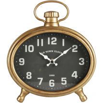 Well Home Orologio didattico ovale corpo dorato 21x4,8x23,5 cm