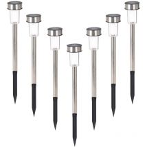 Well Home Set di 7 luci solari Ø4,6 cm in acciaio inossidabile