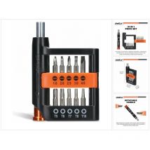 WellCut Präzisions-Mehrzweck-Schraubendreher-Bit-Set, Schraubendreher mit rutschfestem Griff, 20x Bits, Aufbewahrungsbox, 21-teilig ( WC-MPS21U )