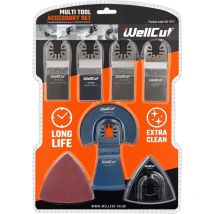 Wellcut - Multi Function 7 Piece Bi-Metal Multi Tool Blade Set Wood Metal Cutting