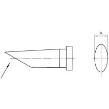 Weller LT-BB Punta di saldatura Forma tonda, lunga, bisellata Dimensione punta 2.4 mm Contenuto 1 pz.