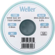 Weller - wsw sac M1 Lötzinn, bleifrei Spule Sn3,0Ag0,5Cu 500 g 0.8 mm