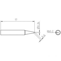 Rtp 004 b Punta di saldatura taglio sbieco Dimensione punta 0.4 mm Lunghezza punte 17 mm Contenuto 1 pz. - Weller