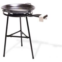 Wellhome - Barbecue black 75x75x84 cm avec plateau émaillé - avec brûleur triple anneau - Noir