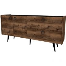 Buffet solace, 75x160x40 cm - Noyer clair - Brun clair - Wellhome