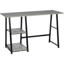Wellhome - Bureau structure noire et plateau gris 120x50x74 cm