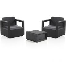 Canapés et table d'extérieur noir - Wellhome