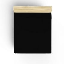 Drap housse 160x200 cm en coton Noir - Wellhome