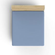 Drap housse 160x200 cm en coton Bleu - Wellhome