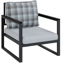 WELLHOME Fauteuil de jardin, MULTICOLORE, 74x65x75 cm avec structure en métal