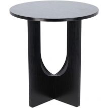Kleiner Holztisch Ø38x42 cm in Schwarz - Wellhome