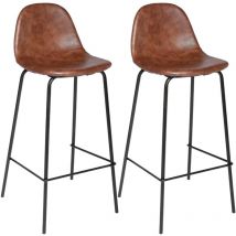 Wellhome - Lot de 2 tabourets de bar vladi 44x42x95 cm marron