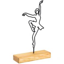 Objet décoratif 'ballerine' - 20x40x4 cm - Noir - Wellhome