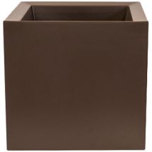 Wellhome - Pot de fleur carré Cubo dan-i 50x50x50 cm en polyéthylène Taupe