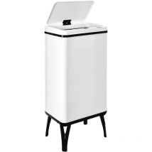 Well home mobiliario & decoración Poubelle intelligente avec ouverture automatique ou contact manuel de 50 l, 35,5 x 26 x 83,5 cm, couleur blanche.