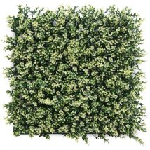 Wellhome - Seto Artificial 100x100cm, Jardin Vertical Hojas Verdes Y Blancas