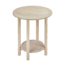 Wellhome - Table brancard ronde Gazte, finition non vernie, 50x50x55 cm - Naturel