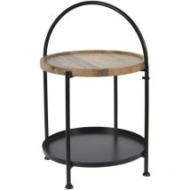 Table d'appoint avec deux plateaux Ø39x55 cm en noir - Wellhome