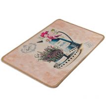 Tapis de bain motif 'fleurs' - 40x60 cm - Multicolore - Wellhome