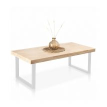 Mesa de centro Natural Roble salvaje - Blanco 120cm (ancho) x 43,5cm (alto)
