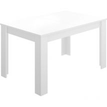 Ventemeublesonline - dekit - Mesa Extensible para comedor y cocina dine color Blanco Brillo 77x140-190x90 cm