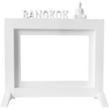 Wellhome - Corniche porte photo pour table ou mur bangkok 24x22,5x1,5 cm par photo 15x20 cm en bianco