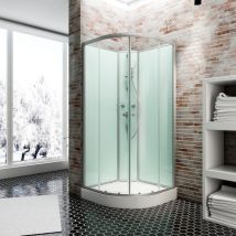 Schulte - Wellnesskabine Runddusche Kreta ii von Kompelettkabine zum Stecken, 5 mm starkes Sicherheitsglas esg Klar hell, Rückwände in light grün,