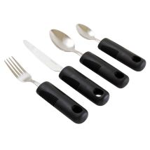 Couverts Ergonomiques Senior Manche Épais Plastique - Set 4 Pièces