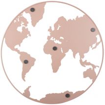 Metalltafel für Notizen in Form der Erde, world, ø 50 cm