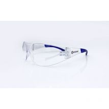 Einscheiben-Schutzbrille 'sporty' farblos, blauer Softbügel, en 166, ce - Wemag