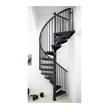 Handystairs - Wendeltreppe rondo – Wendeltreppe aus schwarzem Stahl – Durchmesser 160 cm – Höhe 300 cm