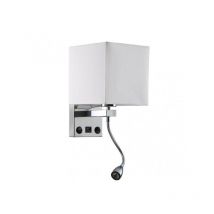 Wandleuchte 3w 4000k+1xe27 und port usb stephen chrom/weiß 285lm 38x17x20cm dual einschaltbar